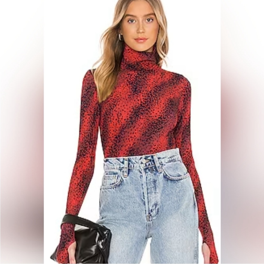 NWT Commando Animal Print Bodysuit Red clsc XS